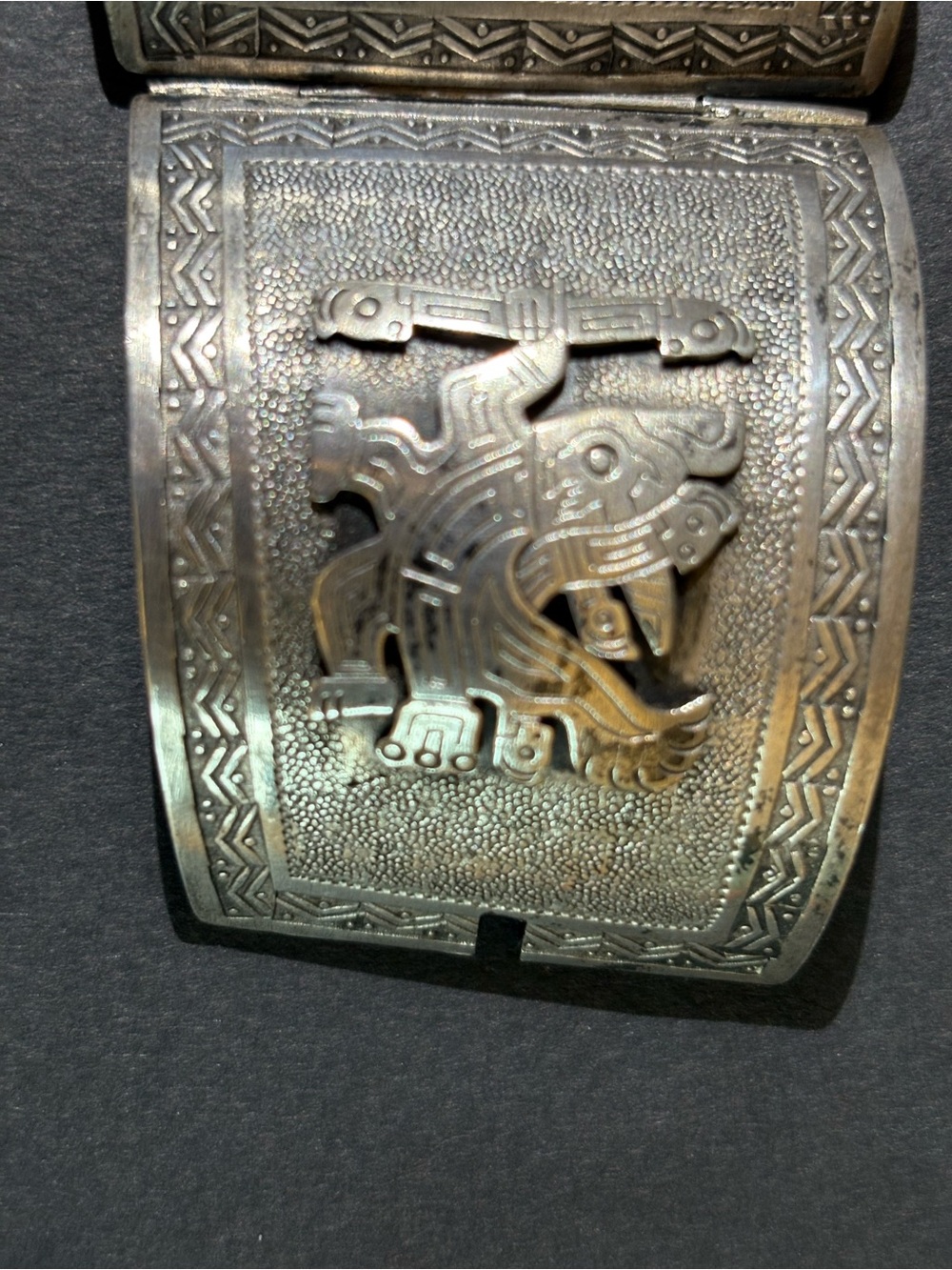 Silver Peruvian cuff bracelet - Picture 4 of 13